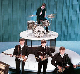 The Beatles on The Ed Sullivan Show, February 9, 1964.