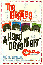 Poster from The Beatles' first feature film, A Hard Day's Night.