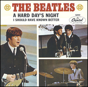 Picture sleeve for The Beatles single, "A Hard Day