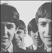 The Beatles as they appeared in late 1963. Left to right: Paul McCartney, Ringo Starr, George Harrison, and John Lennon.