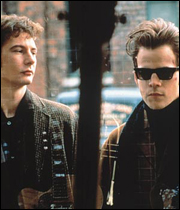 Stephen Dorff (right) as Stu Sutcliffe in the film Backbeat.