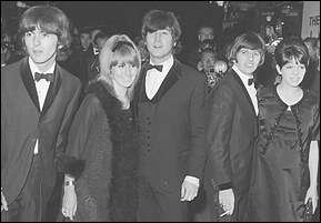 The Beatles (and wives) attend the premiere of their second feature film, Help!