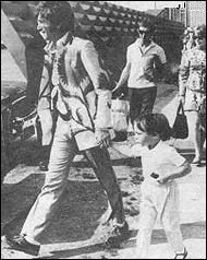 John Lennon with his son, Julian, on a trip to Greece in 1967.