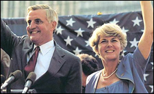 Walter Mondale and Geraldine Ferraro on the campaign trail in 1984.