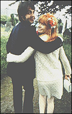 Paul McCartney and Jane Asher at Mike McCartney's wedding.
